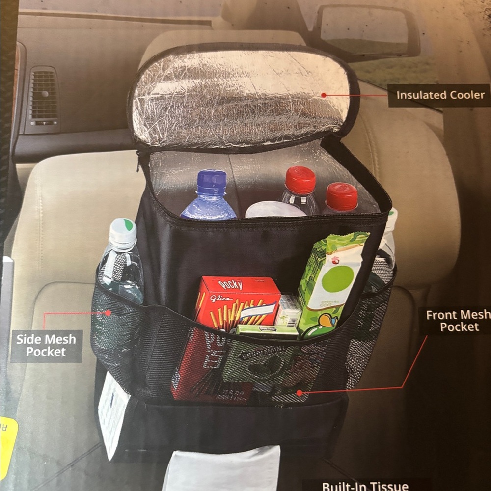 Berkshire Black Insulated Backseat Organizer with Mesh Pockets NWB